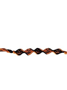 Handwoven Halloween Friendship Bracelet - Black & Orange